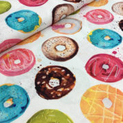 tela algodon estampado donuts multicolor