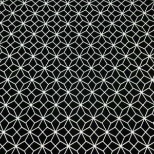 tela loneta estampada geométrico octagono blanco negro