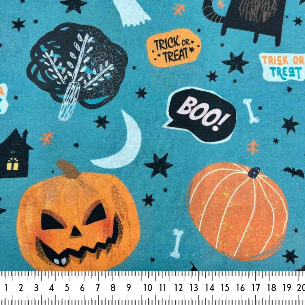 tissu en coton imprimé Halloween trick or Treat