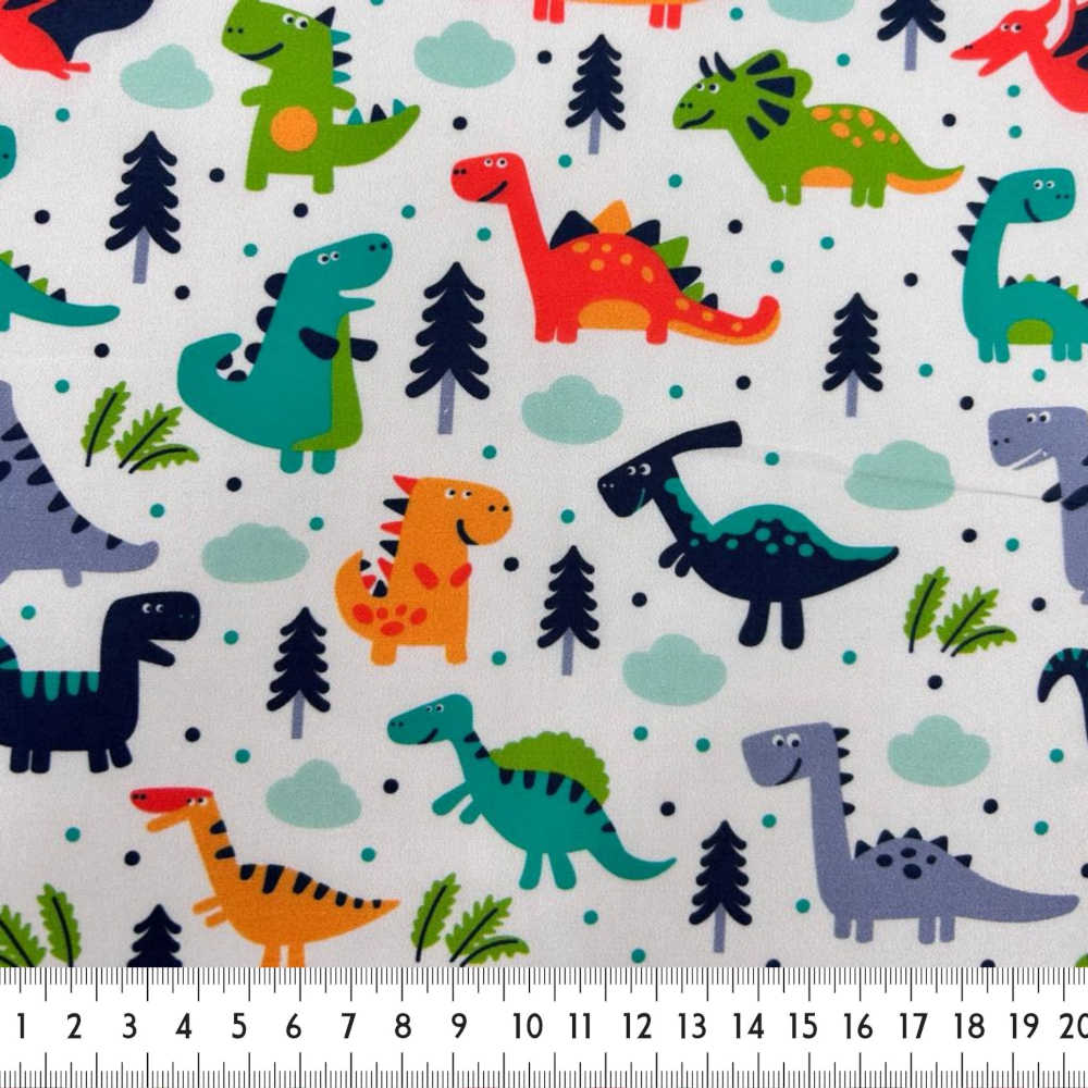 tissu en coton multicolore avec des dinosaures