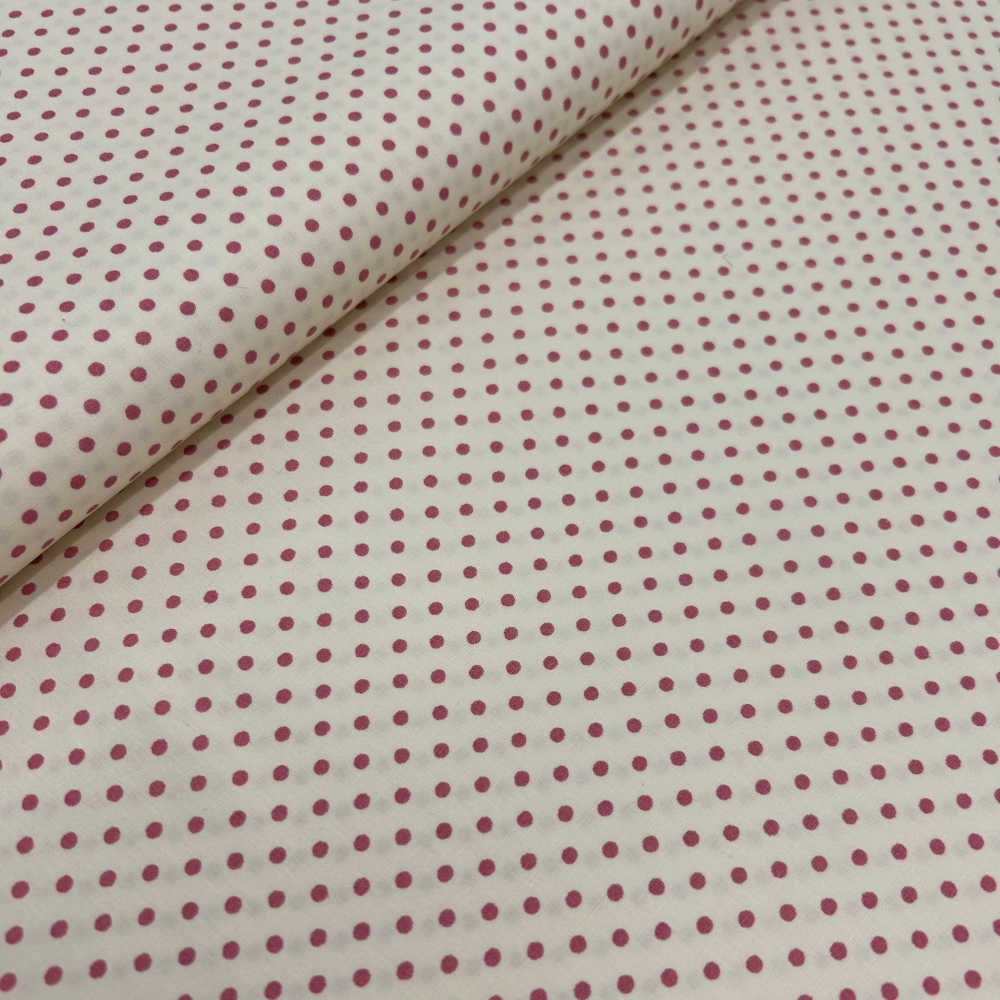 Tissu patchwork américain imprimé à pois rose beige