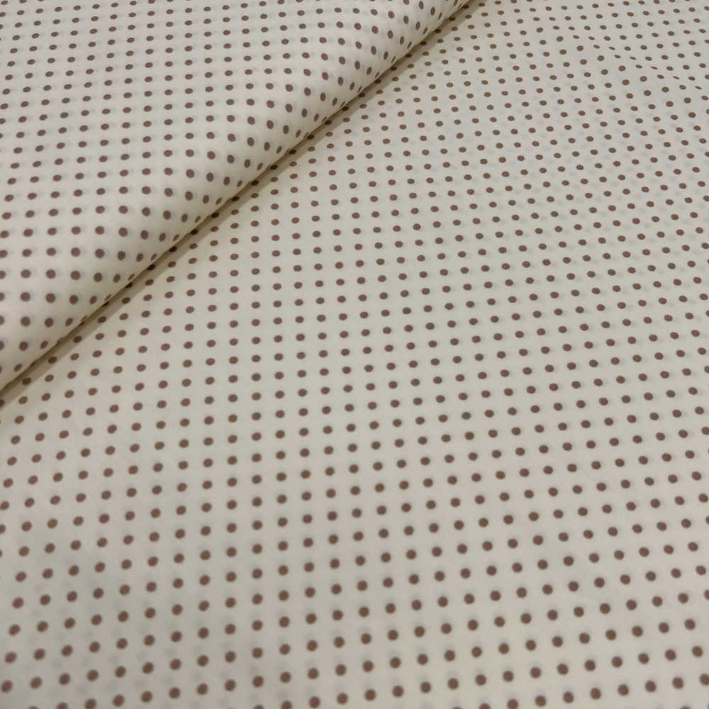 printed quilting fabric beige brown dots