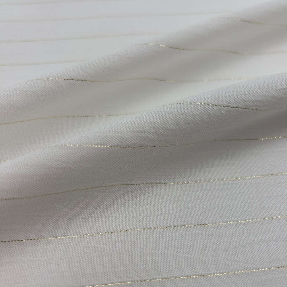 white viscose stripe lurex fabric