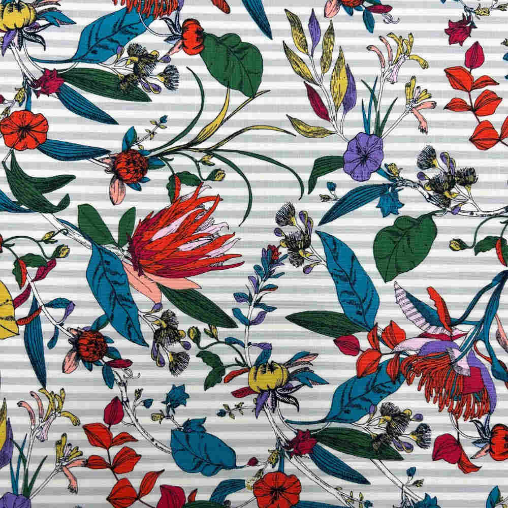 tela patchwork americano botanico floral