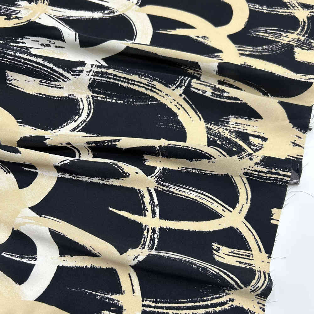 satin fabric abstract print patchwork circular economy