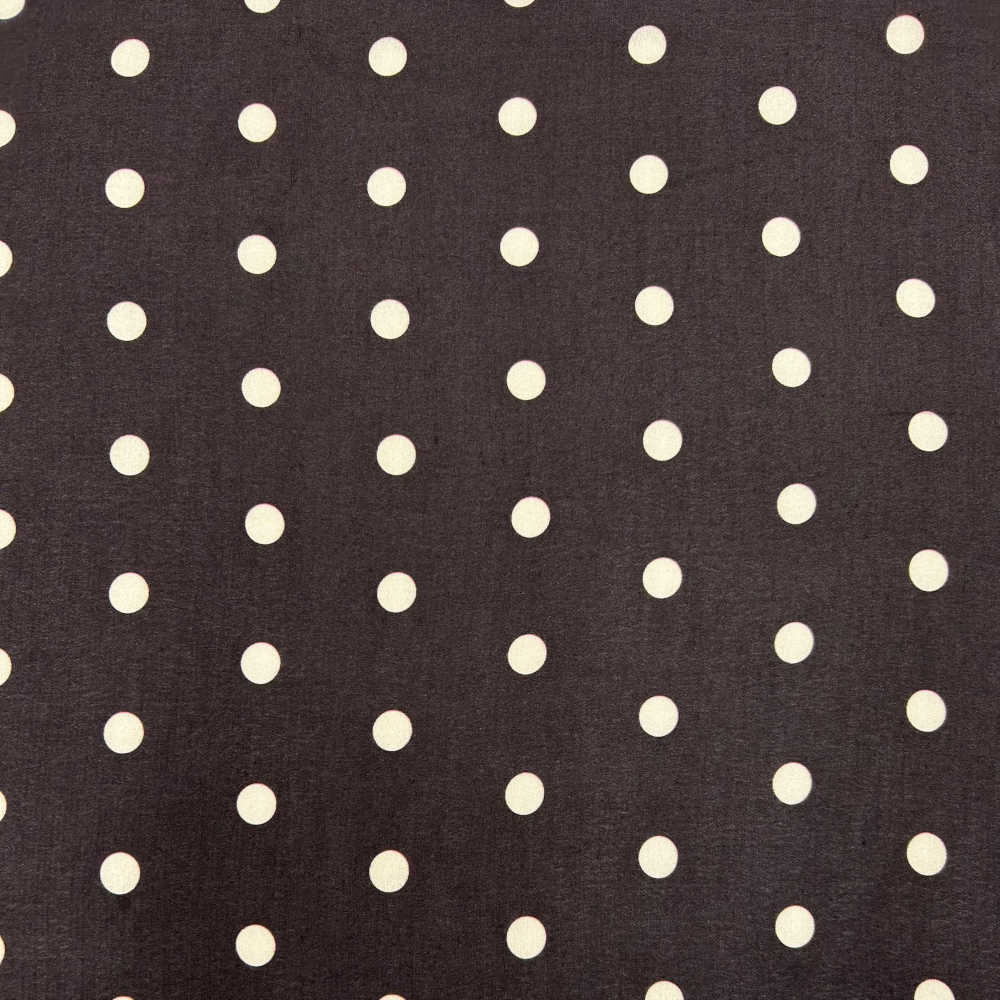 medium brown polka dot print viscose fabric