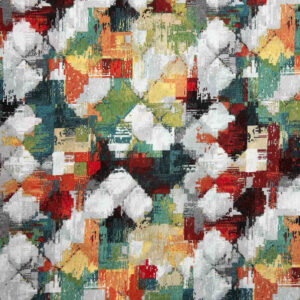 tela loneta estampado abstracto multicolor