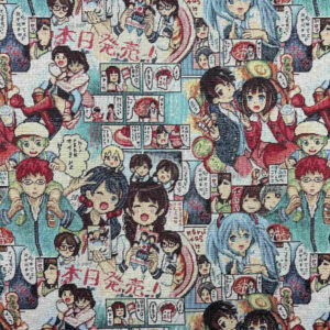 tela jacquard gobelino tapicería cómic manga