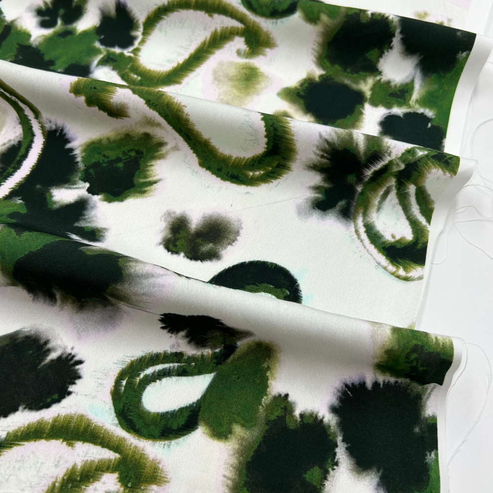 slowfashion floral paisley printed viscose fabric